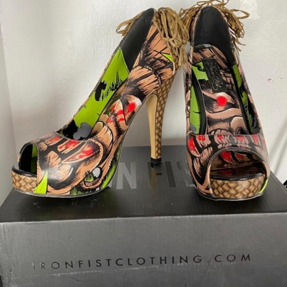 IRON FIST TIKI TOES LADIES PLATFORM SHOES - Picture 11 of 12